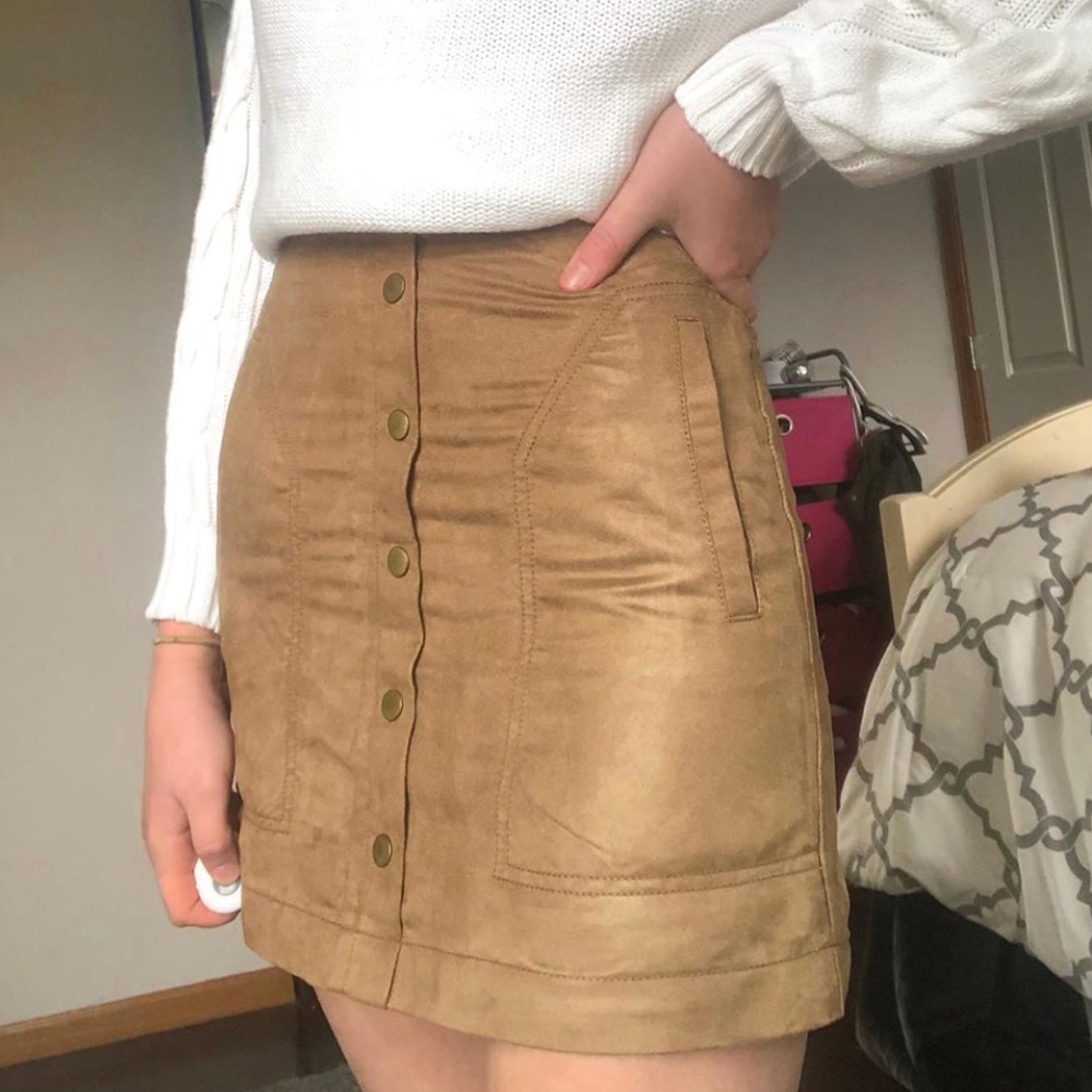 Tan suede skirt